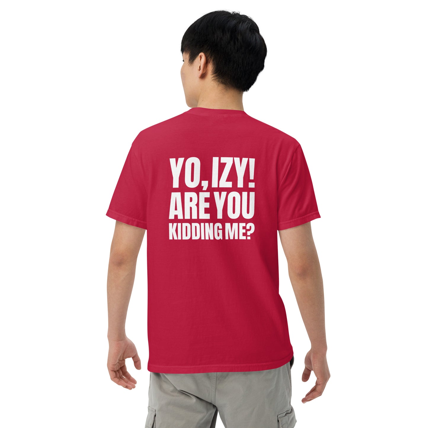 Men’s “Yo, Izy!” garment-dyed heavyweight t-shirt