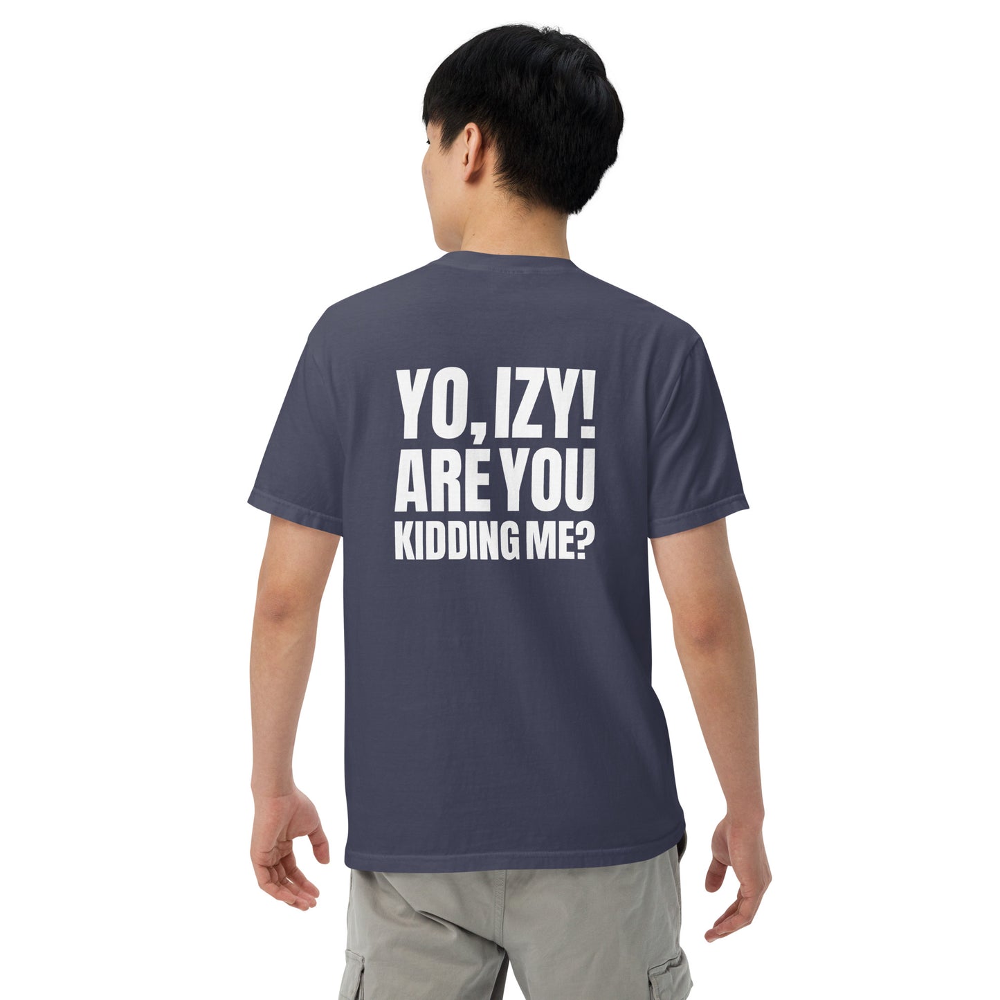 Men’s “Yo, Izy!” garment-dyed heavyweight t-shirt