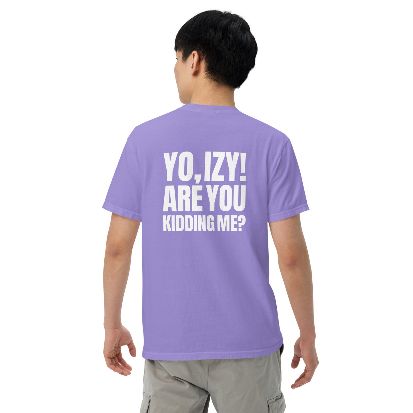 Men’s “Yo, Izy!” garment-dyed heavyweight t-shirt